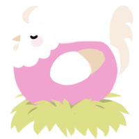 (unnamed), a pink and cream chicken with a head pattern