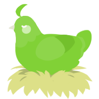 A grass chicken with a head pattern