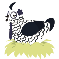 A cream and tumblr chicken with a lace pattern
