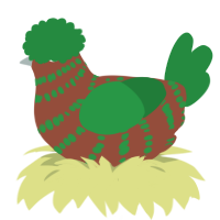 A russet and viridian chicken with a bar pattern