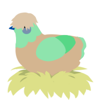 Pistachio, a beige and spring chicken with a head pattern
