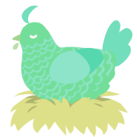 A spring and mint chicken with a lace pattern
