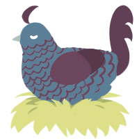 A sapphire and wine chicken with a lace pattern