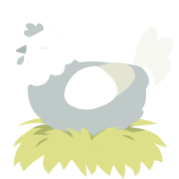 A silver and white chicken with a head pattern