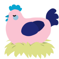 A rose and navy chicken