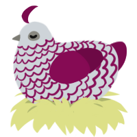 A mist and wine chicken with a lace pattern