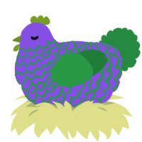(unnamed), a blurple and viridian chicken with a lace pattern