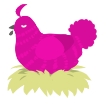(unnamed), a fuchsia chicken with a bar pattern