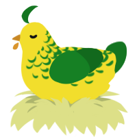 A yellow and leaf chicken with a half-lace pattern
