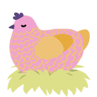 (unnamed), a pink and honey chicken with a lace pattern