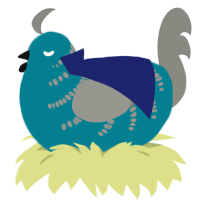 A sea and ash chicken with a half-bar pattern