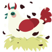 A white and crimson chicken