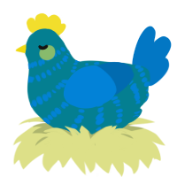 Aurora, a sea and sapphire chicken with a bar pattern