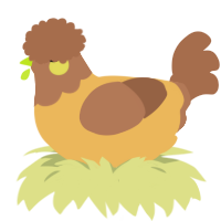 A honey and brown chicken with a head pattern
