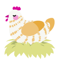 A white and honey chicken with a bar pattern