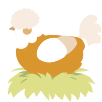 A orange and cream chicken with a head pattern