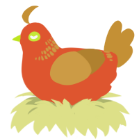 A vermilion and gold chicken with a neck-band pattern
