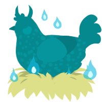 Teal, a teal chicken with a speckle pattern