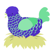 A indigo and spring chicken with a lace pattern