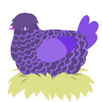 A overcast and blurple chicken with a lace pattern