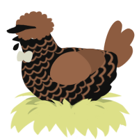 A black and brown chicken with a lace pattern