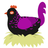 A sable and plum chicken with a half-lace pattern