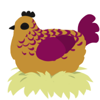 A gold and wine chicken with a half-lace pattern