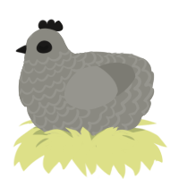 A ash chicken with a lace pattern