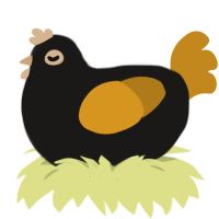 A sable and ochre chicken