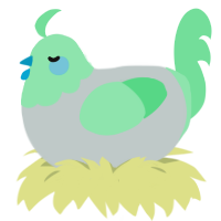 A silver and spring chicken with a head pattern