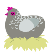 A ash and silver chicken with a half-lace pattern