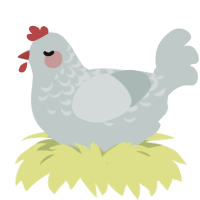 A silver chicken with a half-lace pattern