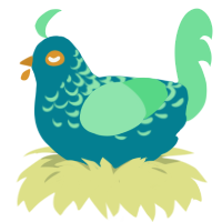 A sea and spring chicken with a half-lace pattern