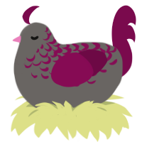 (unnamed), a grey and wine chicken with a half-lace pattern