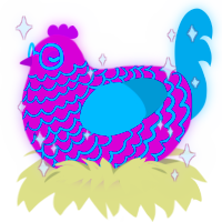 A fuchsia and sea chicken with a lace pattern