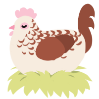A cream and russet chicken with a half-lace pattern