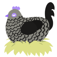 A ash and sable chicken with a lace pattern