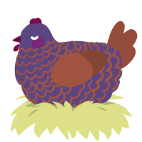 A overcast and russet chicken with a lace pattern