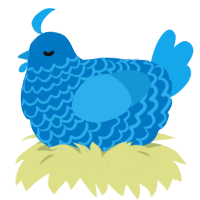 A sapphire and sky chicken with a lace pattern