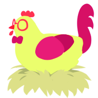 Vibrant Desire, a chartreuse and violet chicken