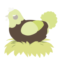 A bark and lemon chicken with a head pattern