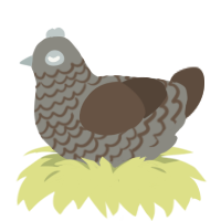 A ash and bark chicken with a lace pattern