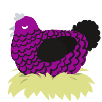 A plum and sable chicken with a lace pattern