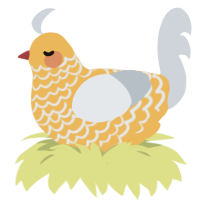 A honey and mist chicken with a lace pattern