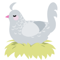 A mist chicken with a half-lace pattern