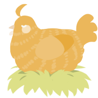 A honey chicken with a bar pattern