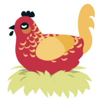 Ambrosia, a crimson and honey chicken with a half-lace pattern