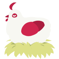 A white and crimson chicken