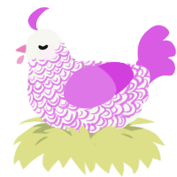 A white and orchid chicken with a double-lace pattern