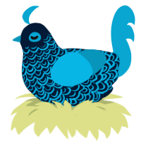 A tumblr and cerulean chicken with a double-lace pattern
